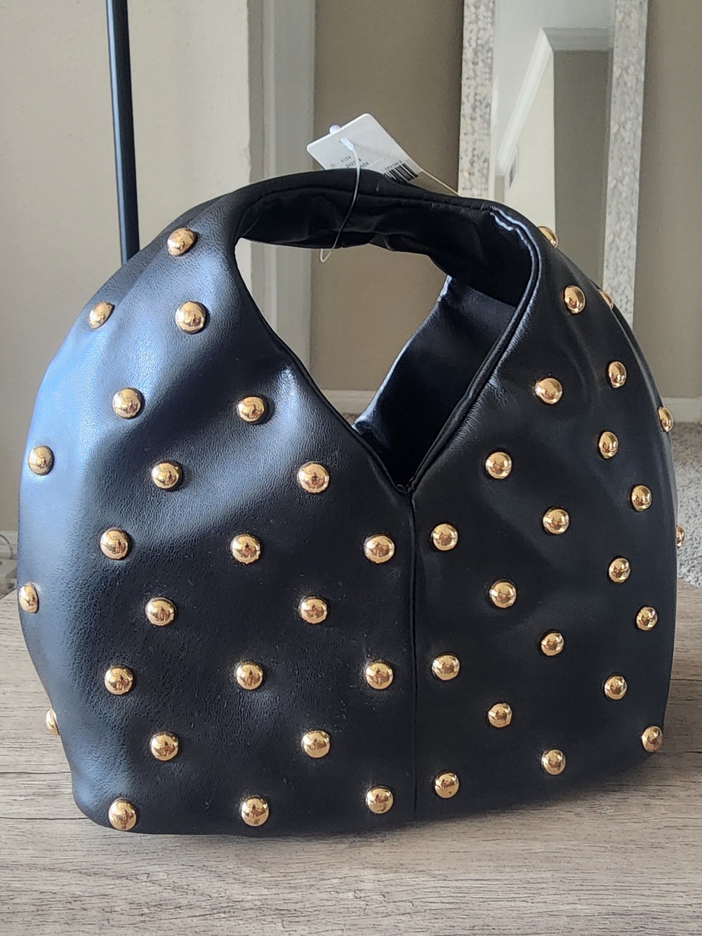 Black Studded Hobo Bag with Gold Accents Dolce Vita From Anthopologie